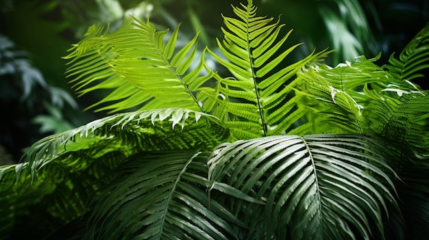 Free photo enormous tropical fern unfolding its delicate fronds in a hidden corner of the jungle