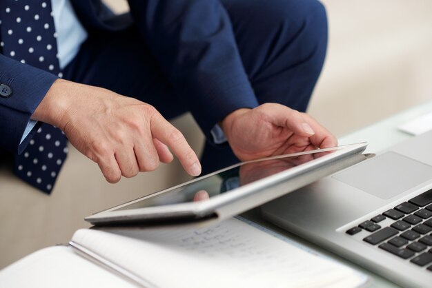 Entrepreneur working on tablet