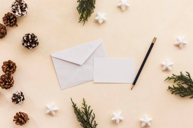 Envelope with cones on table 