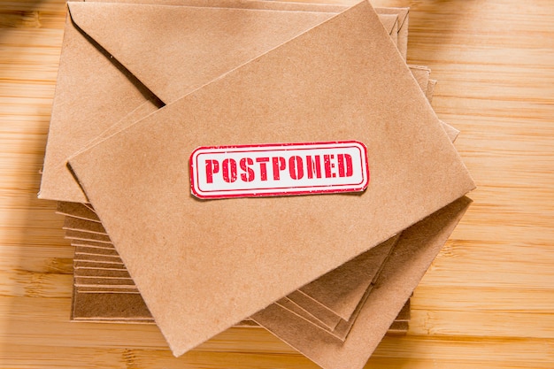 Envelope with postponed message