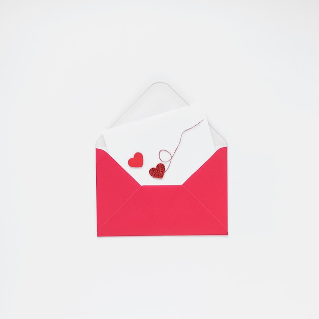 Envelope with small hearts