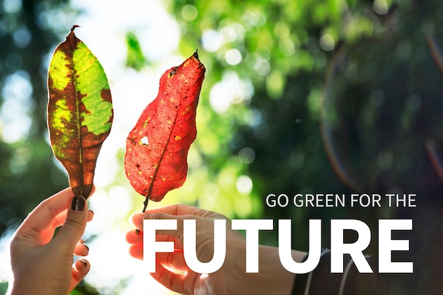 Foto gratuita banner ambientale con go green per il futuro