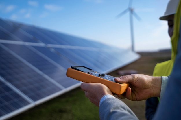 Foto gratuita ingegneri ambientali che lavorano insieme