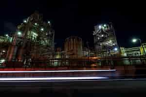 Free photo environmental pollution and factory exterior at night