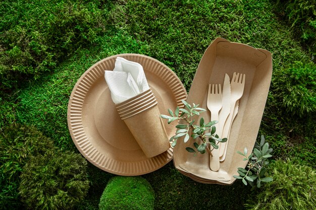 Environmentally friendly, disposable, recyclable tableware.