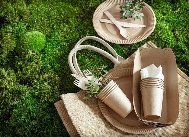 Environmentally friendly, disposable, recyclable tableware