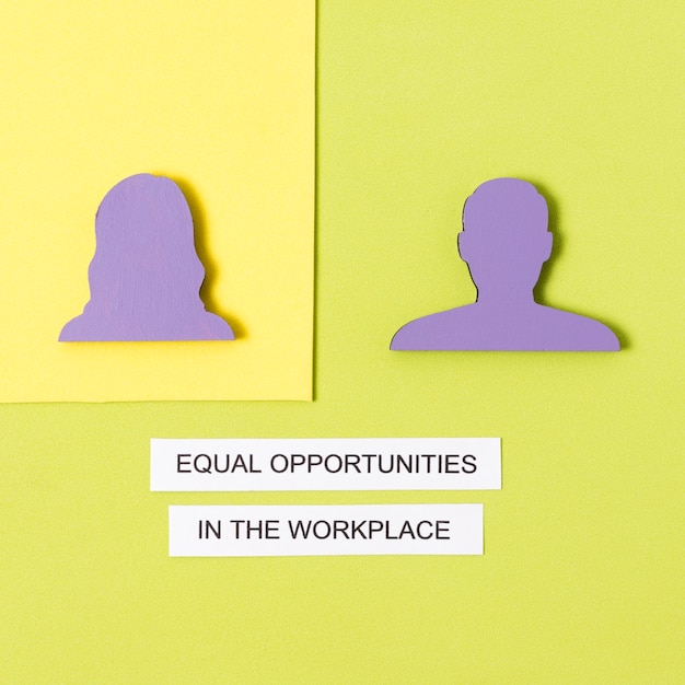Free photo equal opportunities in the workplace woman and man figurine