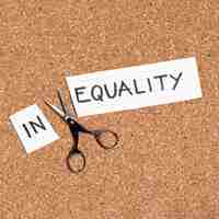 Free photo equality and inequality concept flat lay