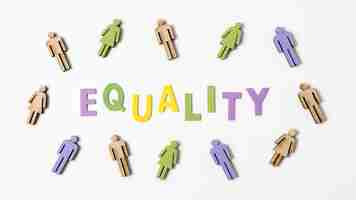 Free photo equality lettering with people in surroundings