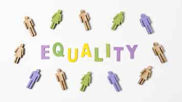 Free photo equality lettering with people in surroundings