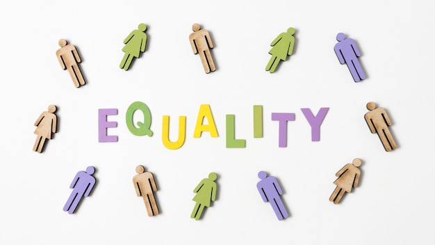 Free Photo equality lettering with people in surroundings