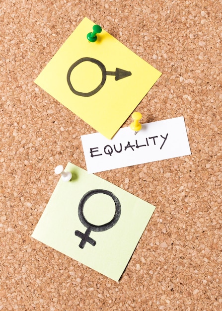 Free Photo equality man and woman symbols top view