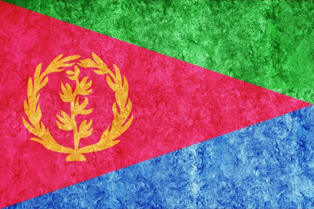 Eritrea Metallic flag, Textured flag, grunge flag