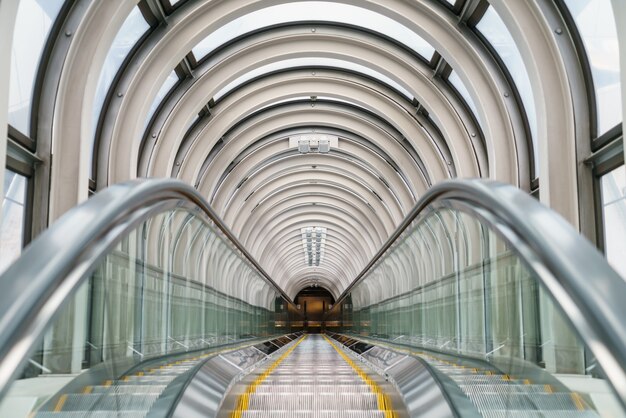 Escalator in modern building