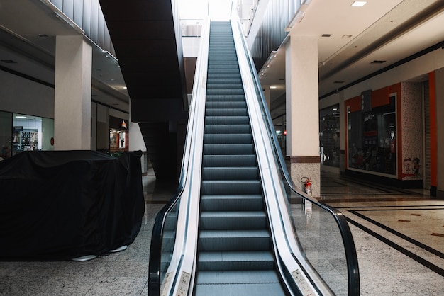 Escalator in shopping mall