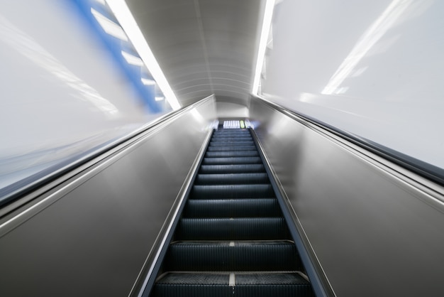 Escalator in an underground station