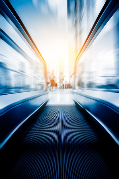 Escalator in an underground station