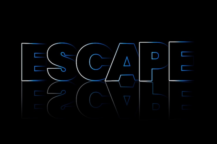 Free Photo escape shadow style typography on black background