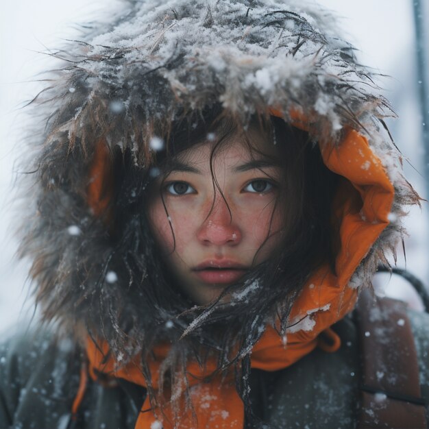 Eskimo people living in extreme weather condition