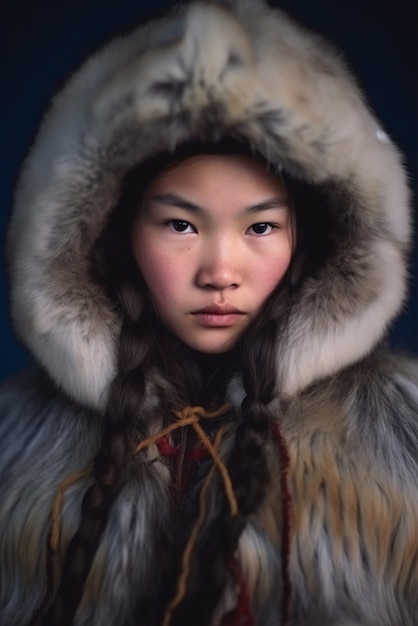Free photo eskimo people living in extreme weather condition