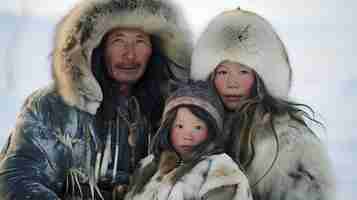 Free photo eskimo people living in extreme weather condition