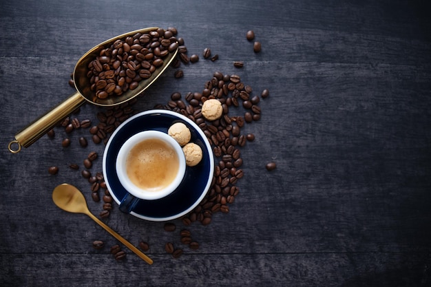 Espresso cup on dark background