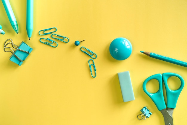 Essential turquoise stationery for work and study