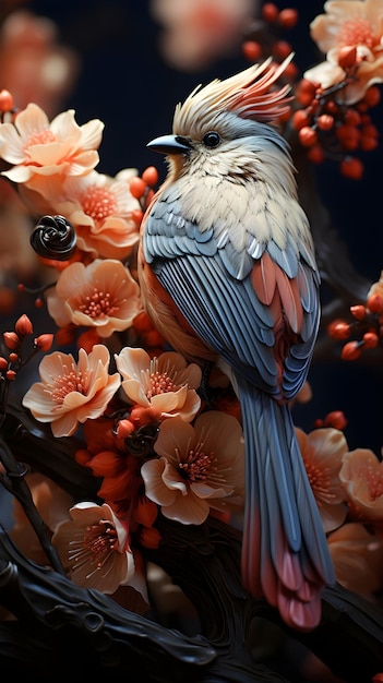優美なボヘミアンワックスウィング鳥 Bombycilla garrulus