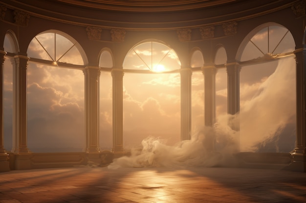 Ethereal environment with big windows