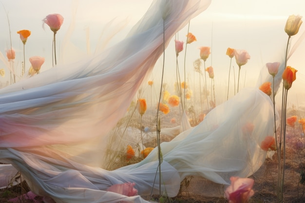 Free photo ethereal environment with cloth