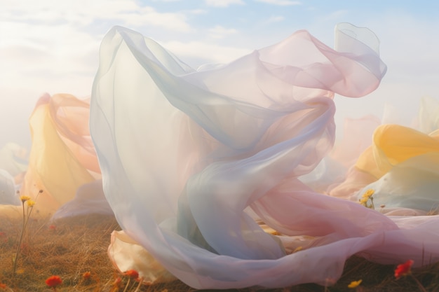 Free photo ethereal environment with cloth