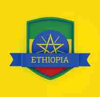 Foto gratuita bandiera etiopia con banner