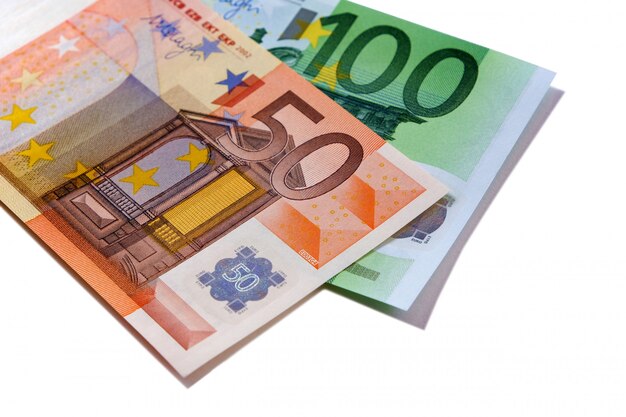 Euro 50 and 100 money bills