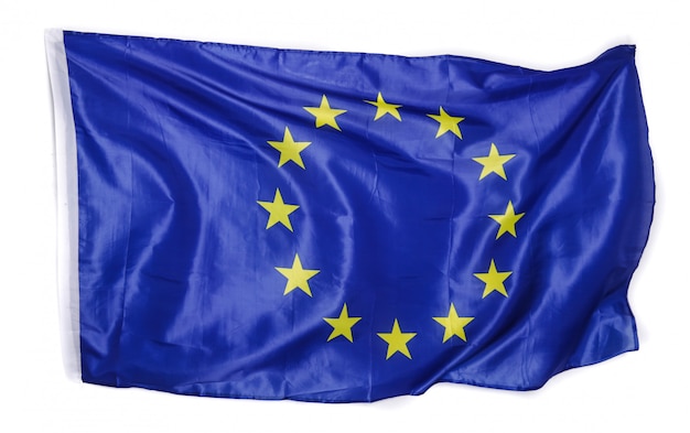 Foto gratuita bandiera europea su bianco