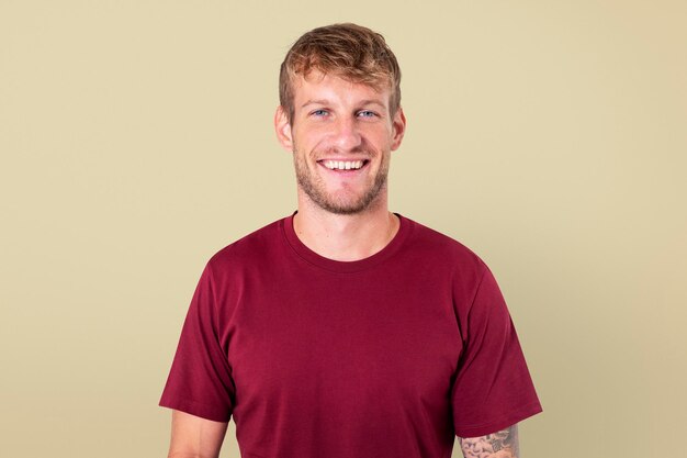 European man smiling cheerful expression closeup portrait