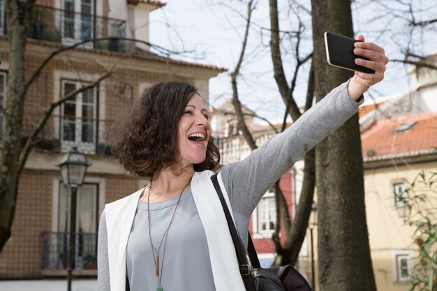 Excited tourist enjoying leisure