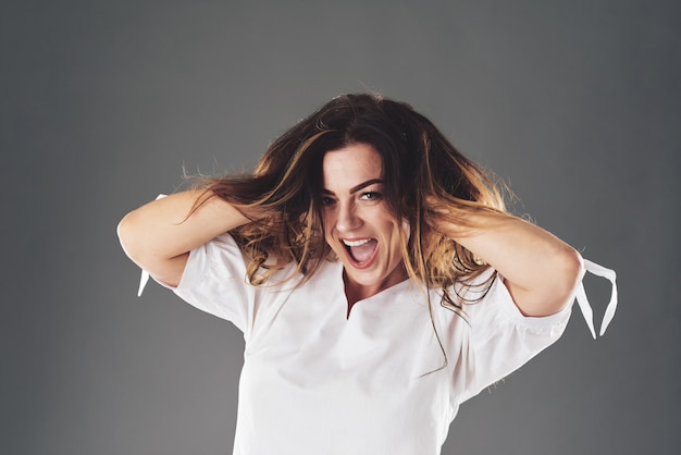 Download Free Stock Photo: Excited Young Woman