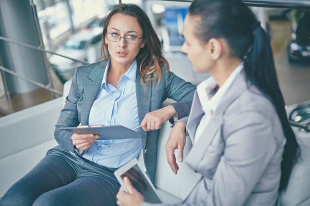 Executives preparing the meeting