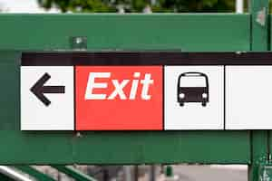 Free photo exit sign closeup