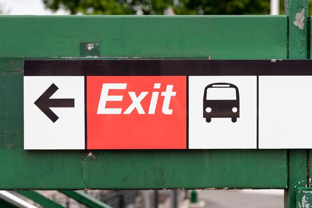 Exit sign closeup 