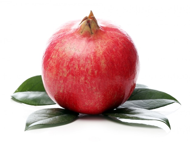 Exotic and delicious pomegranate on white background