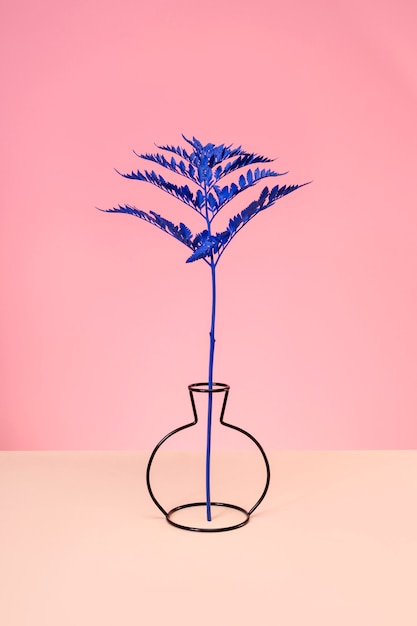 Exotic purple leaf in vase still life