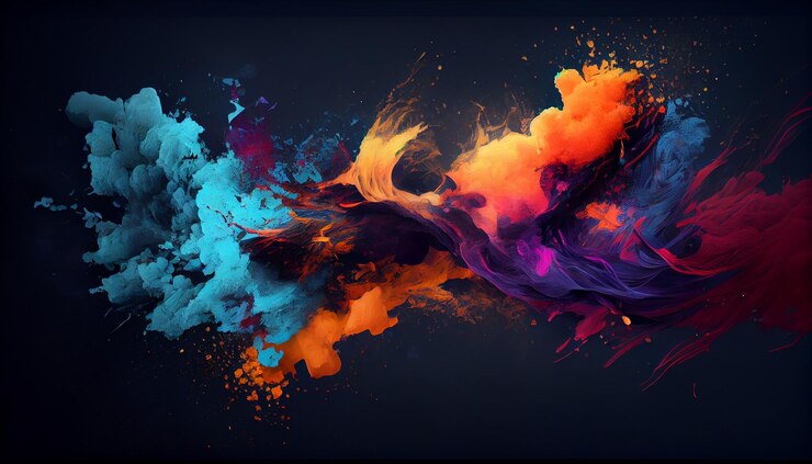 Free Photo exploding multi colored flame creates abstract futuristic design generated by ai