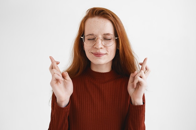 An expressive lady posing in the studio