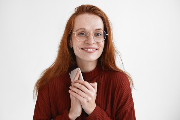 An expressive lady posing in the studio