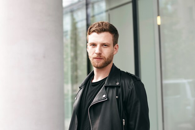 expressive man posing outdoor