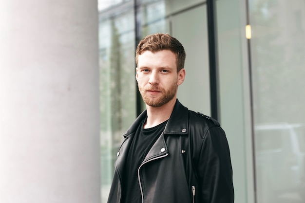 Expressive man posing outdoor