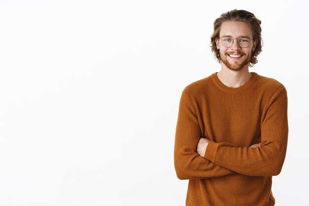 Expressive redhead bearded man