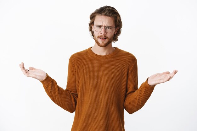 Expressive redhead bearded man