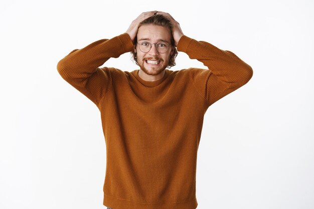 Expressive redhead bearded man